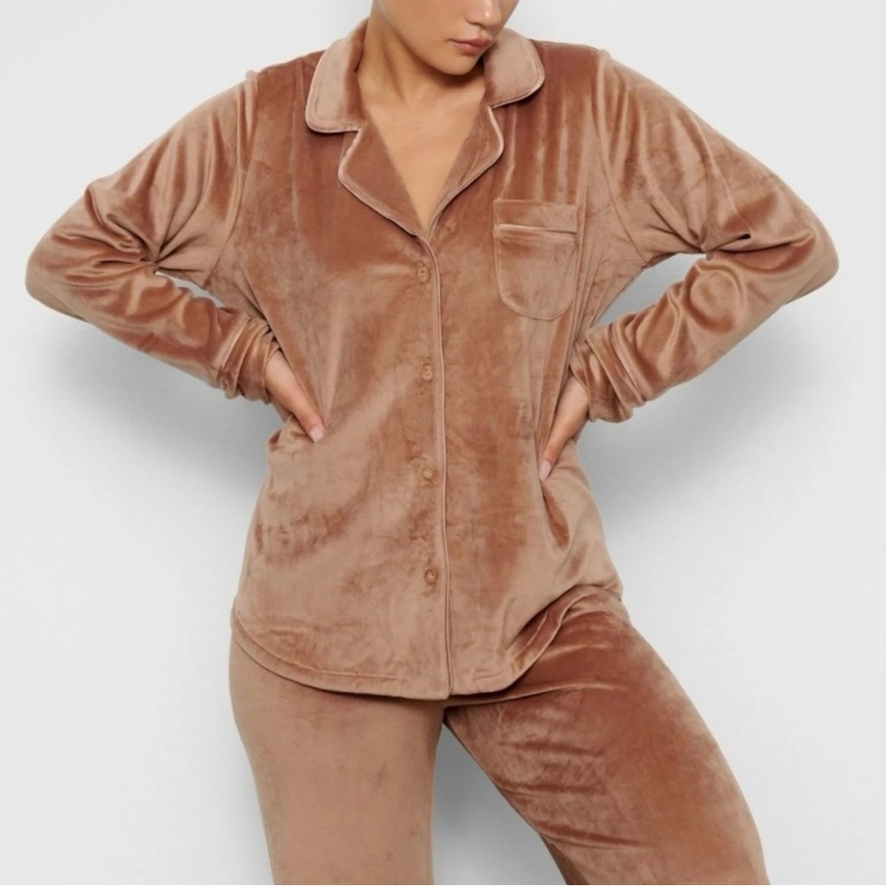 Velour button shirt